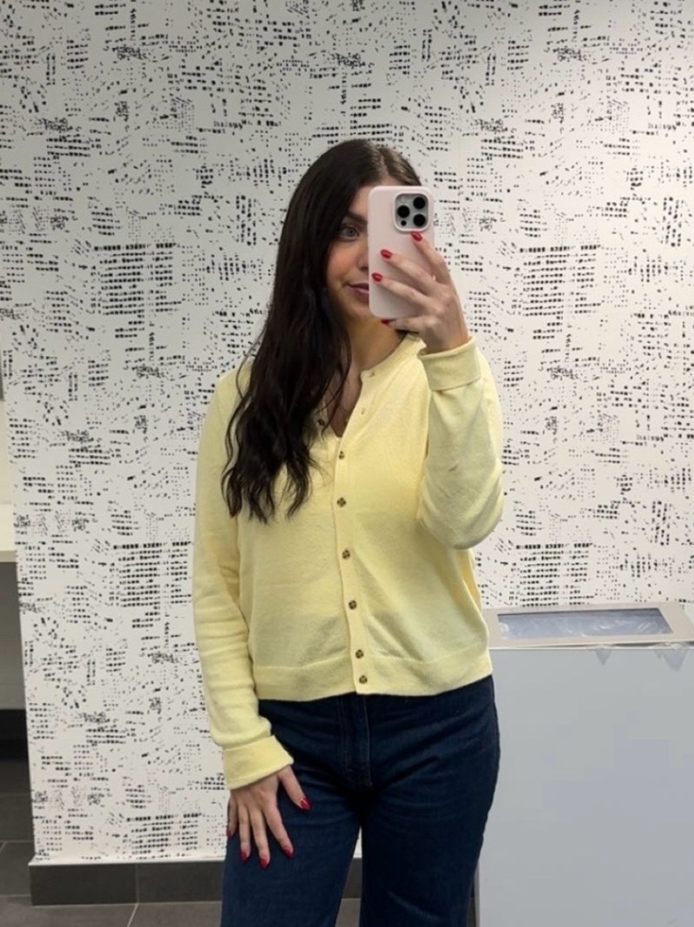GAP Yellow Button-Front Cardigan